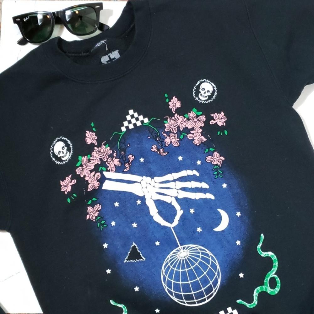 UO Silence Noise Skeleton Disco Party Sweatshirt
